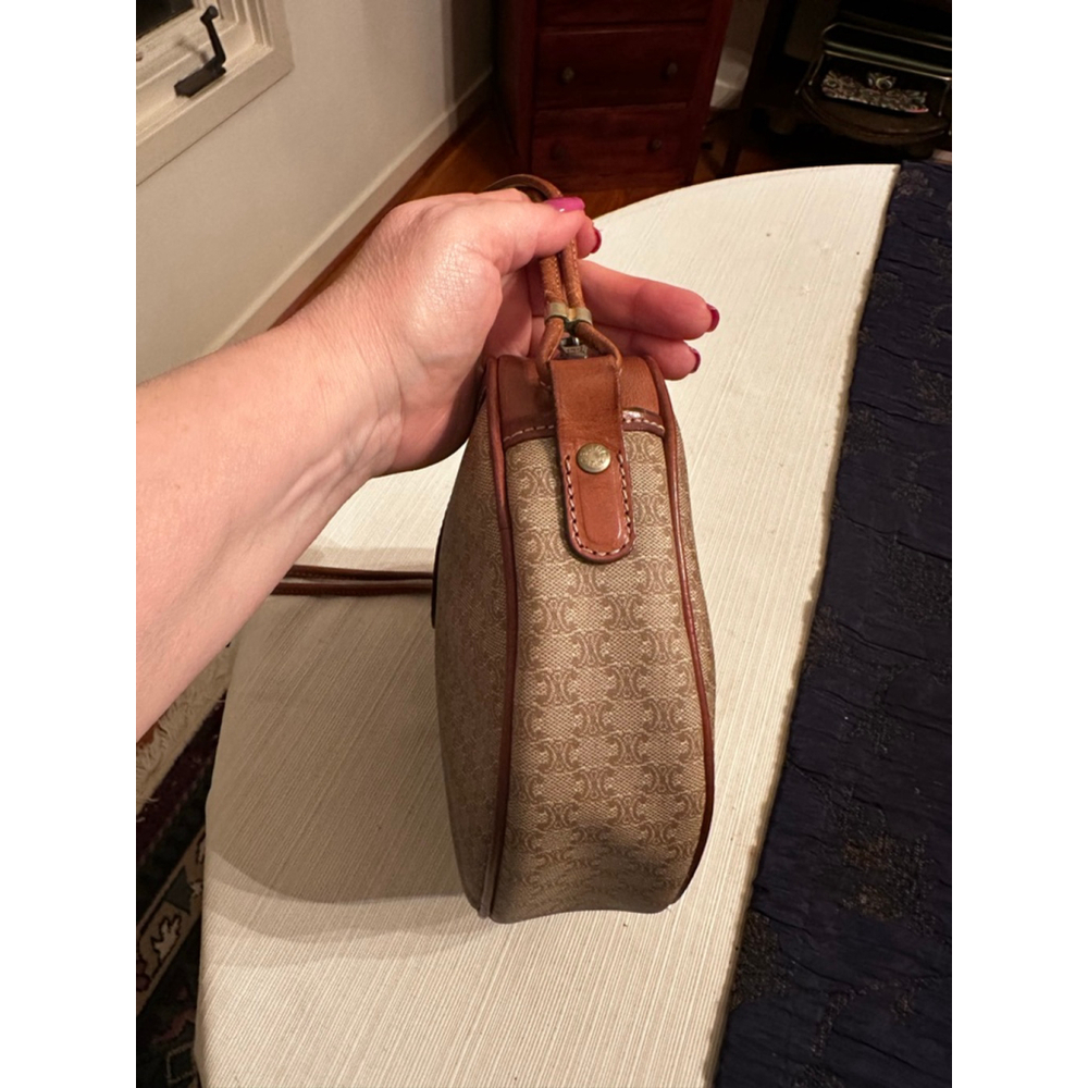 Celine Brown Beige Monogram Macadam Heart-Shaped Shoulder Bag - Picture 9 of 16
